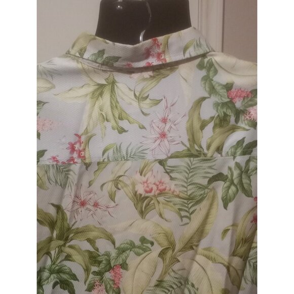 Tommy Bahama Silk Shirt Men's 3XB Big Blue Green Floral SS Beach Relax Button Up - Picture 9 of 13